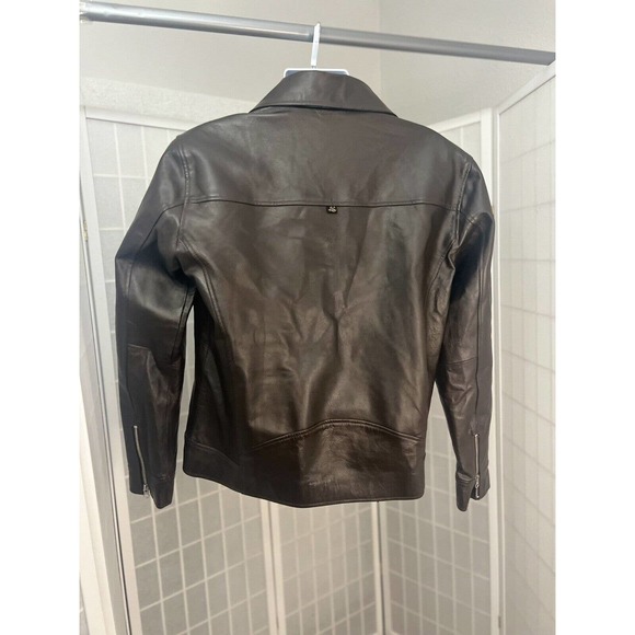 LUIS LEATHER Lambskin Cafe Dark Brown Leather Motorcycle Jacket Large 48 - Picture 14 of 16